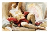 John Singer Sargent - Man with Red Drapery Variante 2