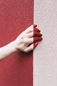 Red and White Hand