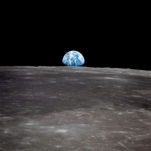 Earthrise - View of Earth rising over Moon's horizon taken from Apollo 11 spacecraft
