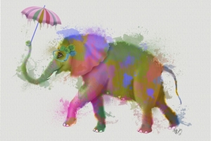 Rainbow Animals No. 3 - Elephant
