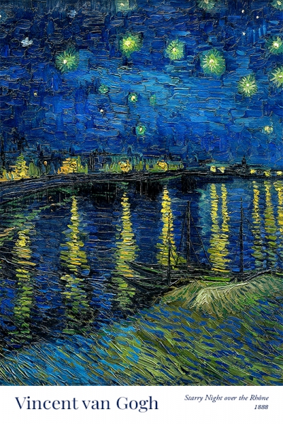 Vincent van Gogh - Starry Night Over the Rhone Variante 1 | 60x90 cm | Premium-Papier wasserfest