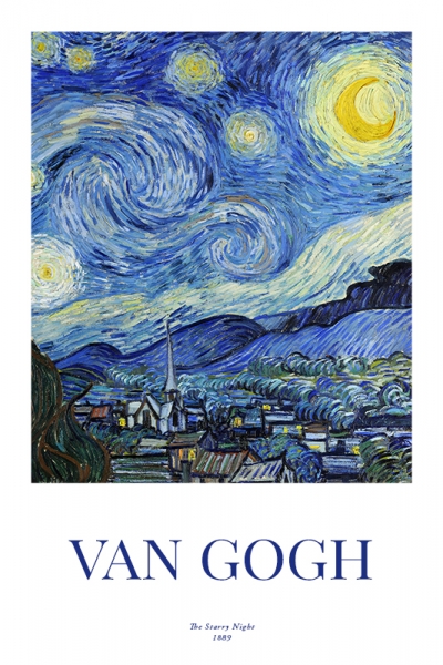 Vincent van Gogh - Starry Night Variante 1 | 30x45 cm | Premium-Papier