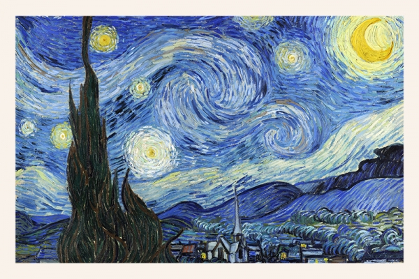 Vincent van Gogh - Starry Night Variante 3 | 13x18 cm | Premium-Papier