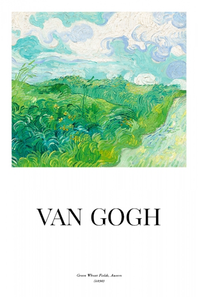 Vincent van Gogh - Green Wheat Fields Variante 1 | 13x18 cm | Premium-Papier