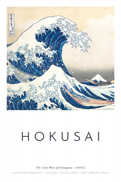 Katsushika Hokusai - The Great Wave off Kanagawa Variante 1 | 60x90 cm | Premium-Papier wasserfest