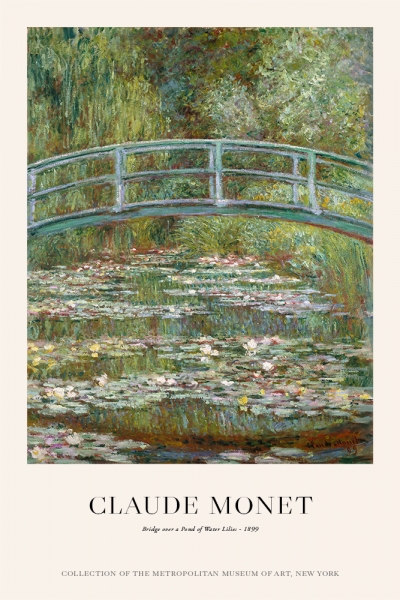 Claude Monet - Bridge over a Pond of Water Lilies Variante 1 | 60x90 cm | Premium-Papier wasserfest
