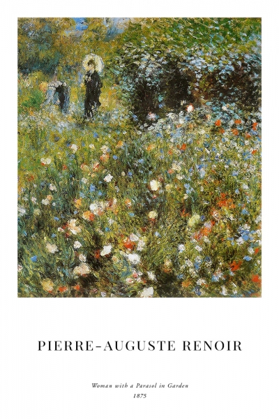Pierre-Auguste Renoir - Woman with a Parasol in a Garden Variante 1 | 60x90 cm | Premium-Papier wasserfest