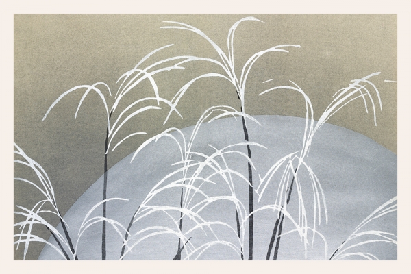 Kamisaka Sekka - Moon and Grass Variante 1 | 60x90 cm | Premium-Papier wasserfest