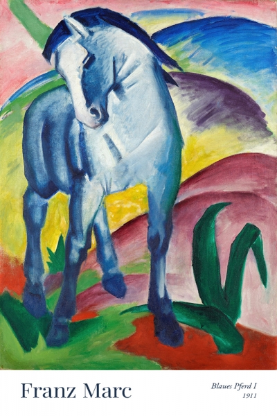 Franz Marc - Blue Horse Variante 1 | 60x90 cm | Premium-Papier wasserfest
