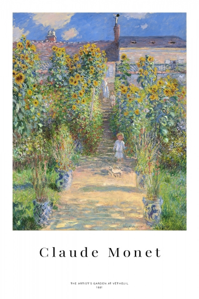 Claude Monet - The Artist's Garden at Vétheuil Variante 1 | 60x90 cm | Premium-Papier wasserfest