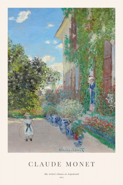 Claude Monet - The Artist's House at Argenteuil Variante 1 | 13x18 cm | Premium-Papier