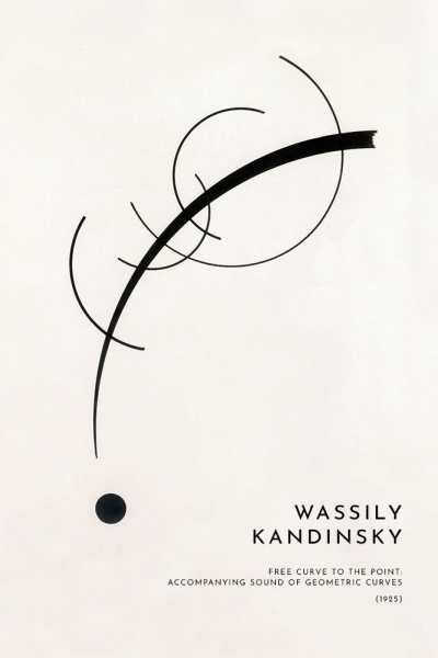 Wassily Kandinsky - Free Curve to the Point: Accompanying Sound of Geometric Curves Variante 1 | 60x90 cm | Premium-Papier wasserfest