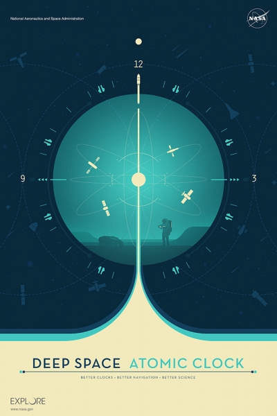 Deep Space Atomic Clock Poster - Blue Version, Credit: NASA/JPL-Caltech 