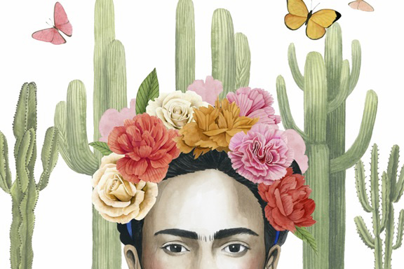 Frida with Cacti 