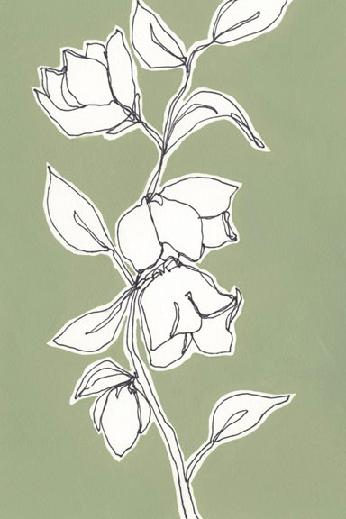 Olive Green Flower Study No. 3 