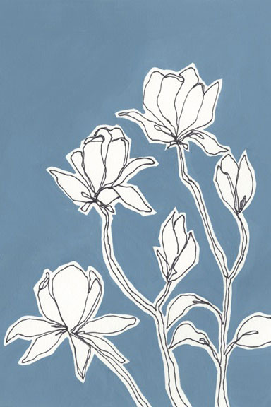 China Blue Flower Study No. 4 Variante 1 | 13x18 cm | Premium-Papier