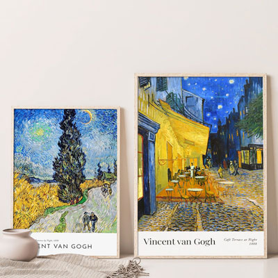 Contrastes de couleurs dans le style de peintres célèbres Van Gogh